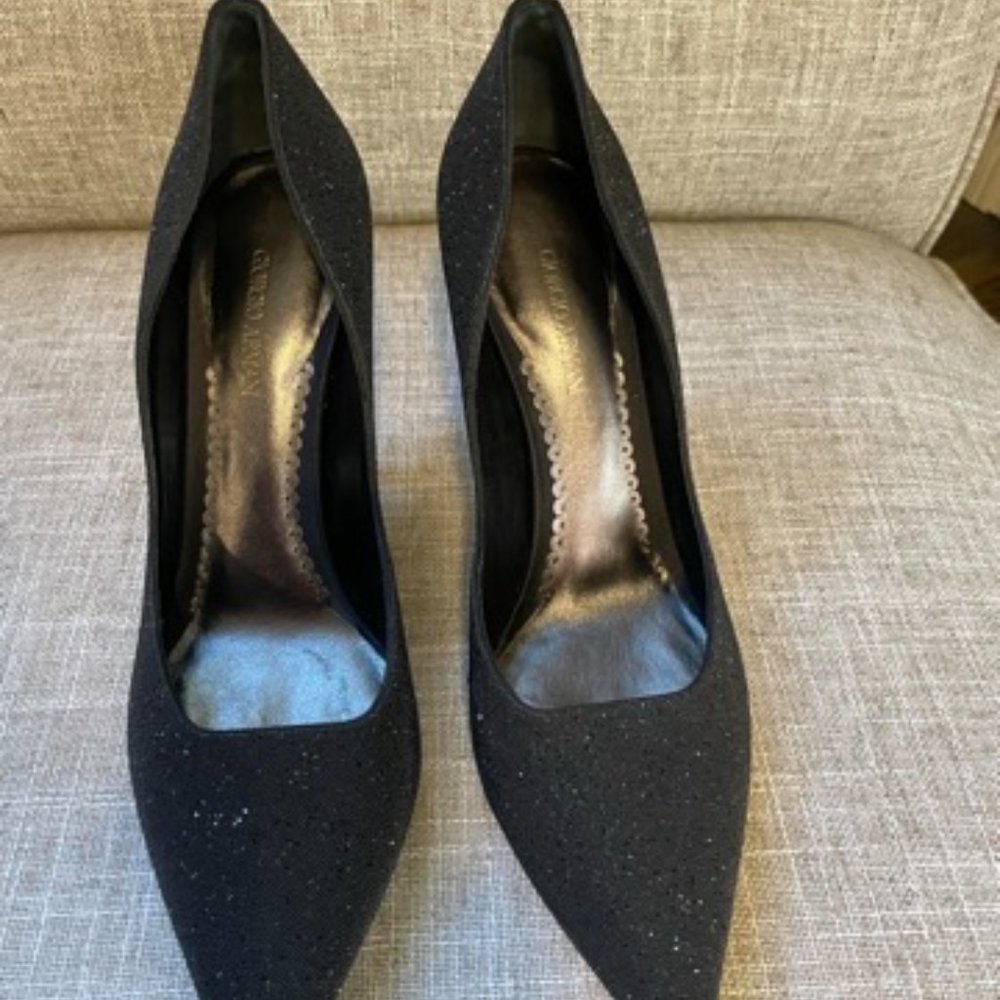 Giorgio Armani Black Crystal Sparkle Pumps Size 41 - Picture 2 of 7